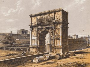 Arco de Tito, Roma (litografia a cores) de German School