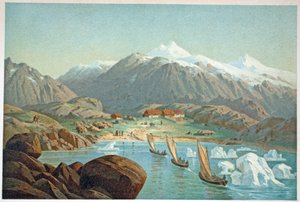 Chegada de barcos em Friedrichstal, p. Londres, 1874 de German School