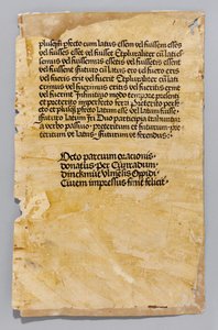 Ars Minor de Aelius Donatus, impresso por Konrad Dinckmut, Ulm, c.1476-80 (blockbook) de German School
