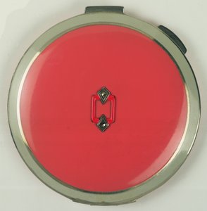 Art Deco Powder Compact, feito pela Rowenta, década de 1950 (coral) de German School