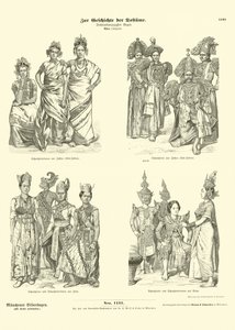 Trajes de atores asiáticos, final do século XIX de German School