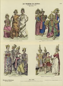 Trajes de atores asiáticos, final do século XIX de German School