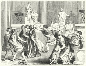 Assassinato de Filipe II da Macedônia, 336 a.C. (gravura) de German School