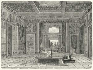 Atrium e tablinum da Casa di Sallusti, Roma (gravura) de German School