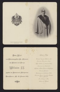 Banquete em homenagem ao aniversário do Kaiser Wilhelm II da Alemanha, Frankfurt, 27 de Janeiro de 1897 (litho) de German School