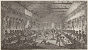 Banquete do Rei da Abissínia (gravura) de German School
