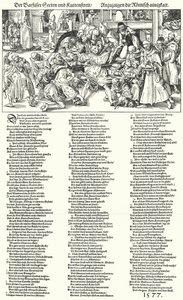 As Seitas Descalças e a Disputa do Hábito do Monge (gravura) de German School