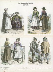 Trajes bávaros, século XIX de German School