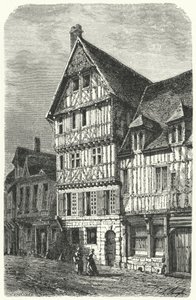 Berço em Rouen do dramaturgo francês Pierre Corneille (gravura) de German School