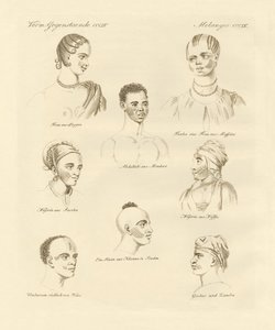 Tribo negra no meio da África (gravura colorida) de German School