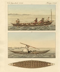 Barcos da Gronelândia (gravura colorida) de German School