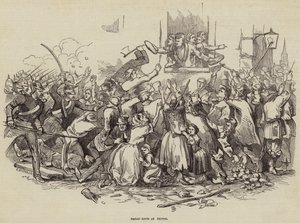 Bread Riots at Stettin, Alemanha 24 de Abril de 1847 (gravura) de German School