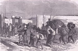 Trazendo legumes dos subúrbios, Cassells History of the War between France and Germany publicado por Cassell and Company Limited, c.1890 (litho) de German School