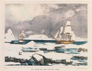 Explorador polar britânico Capitão Ross expedição à Antártida, publicado por J. Scholz, Mainz, entre 1839-42 de German School