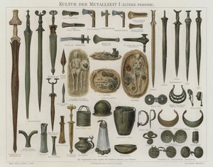 Artefactos da Idade do Bronze (cor litho) de German School