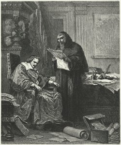 O Cardeal Richelieu e seu confidente e agente Pere Joseph (gravura) de German School