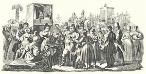 Carnaval no distrito de Stuttgart, Cannstatt, Outono de 1835 (gravura) de German School