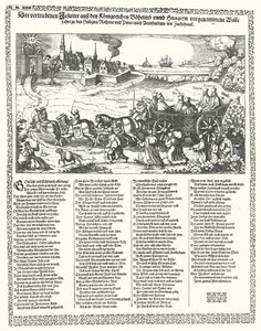 Desenho animado representando Jesuítas expulsos da Boémia e da Hungria em 1620 no início da Guerra dos Trinta Anos (gravura) de German School