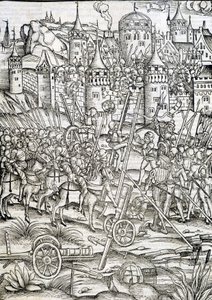Caseau fort siege - Engraving, Alemanha de German School