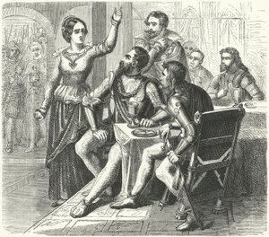 Catherine de Schwarzburg ameaçando o Duque de Alba (gravura) de German School