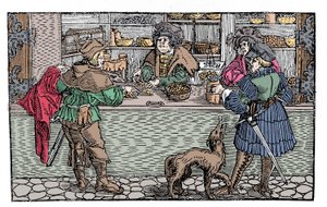 Trocador: troca e troca. xilogravura alemã do século XVI. de German School