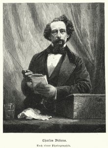 Charles Dickens, romancista inglês (litho) de German School