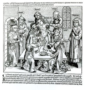 Circuncisão, de &39;Liber Chronicarum&39; por Hartmann Schedel (1440-1514) de German School