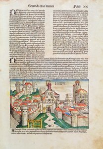 Cidade de Nínive, de &39;Liber Chronicarum&39; por Hartmann Schedel (1440-1514) 1493 (cor xilogravura) de German School
