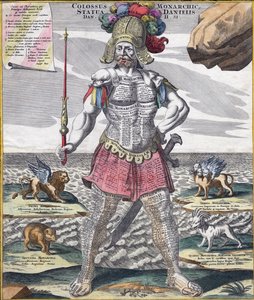 Colossal King Astride His Empire, c.1750 (gravura) de German School