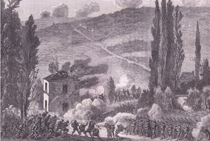 Combat at Chatillon, Cassells History of the War between France and Germany publicado por Cassell and Company Limited, c.1890 (litho) de German School