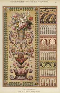 Início do século XIX, Tapeçaria e Rendas de Gobelim (cor litho) de German School