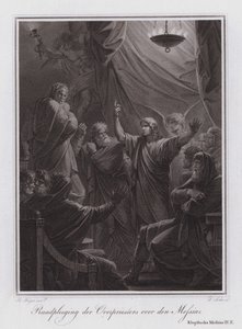 Consulta do Sumo Sacerdote sobre o Messias (gravura) de German School