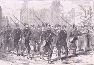 Caravana de prisioneiros, História da Guerra entre a França e a Alemanha publicado por Cassell and Company Limited, c.1890 (litho) de German School
