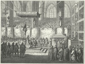 Coroação de Charles X Gustav da Suécia na Catedral de Uppsala de German School