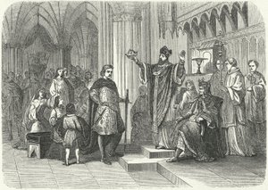 Coroação de Henrique, o Jovem Rei, por Roger, Arcebispo de York de German School