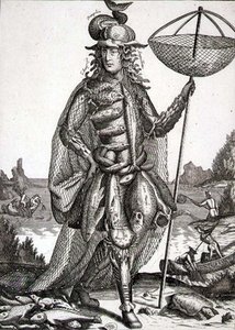 Fantasia para um pescador, pub. por Gerard Valck (1651-2-1726) c.1690 (gravura) de German School
