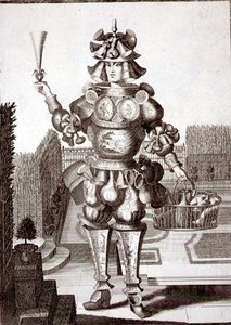 Figurino para um Revendedor de Vidros e Louças, pub. por Gerard Valck (1651/2-1726) c.1690 (gravura) de German School