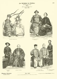 Traje do povo chinês das Índias Orientais, 1880 de German School