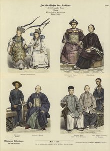 Traje do povo chinês das Índias Orientais, 1880 de German School