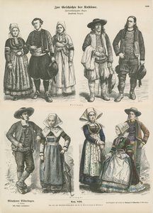 Trajes da Bretanha, final do século XIX de German School