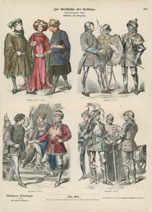 Trajes da Borgonha e da Holanda, do século XV de German School