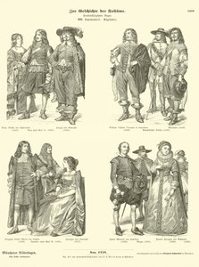 Trajes da nobreza inglesa, século XVII de German School
