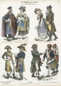 Trajes da França Revolucionária, final do século XVIII de German School