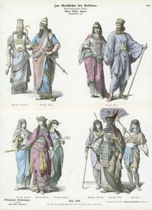 Trajes dos antigos assírios, medos e egípcios de German School