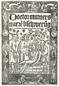 Capa da obra de Thomas Murner Die Narrenbeschworung (gravura) de German School
