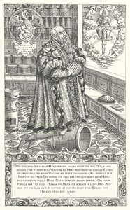 Cyriacus Schnaus, boticário em Nuremberga do Século XVI (gravura) de German School