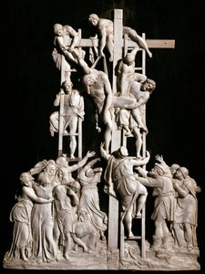 Deposição Escultura de marfim da escola alemã de German School