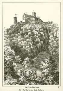 O Wartburg na época de Lutero (gravura) de German School