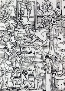 Diferentes formas de punição utilizadas na Alemanha em 1500 para vários crimes, Engraving, Alemanha de German School