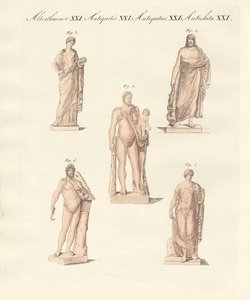 Divindades dos gregos e romanos (gravura colorida) de German School